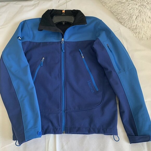 𝅺NWOT MARMOT mens SOFT SHELL JACKET SMALL blue DRICLIME coat - Picture 4 of 14